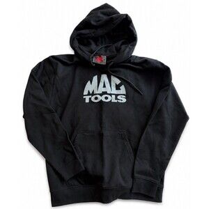 MAC Tools Men's Black Pullover Hoodie M Graphic Logo Pockets Drawstring